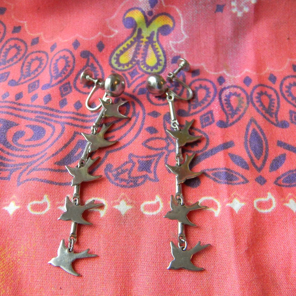 Sliver Dove Dangle Earring's